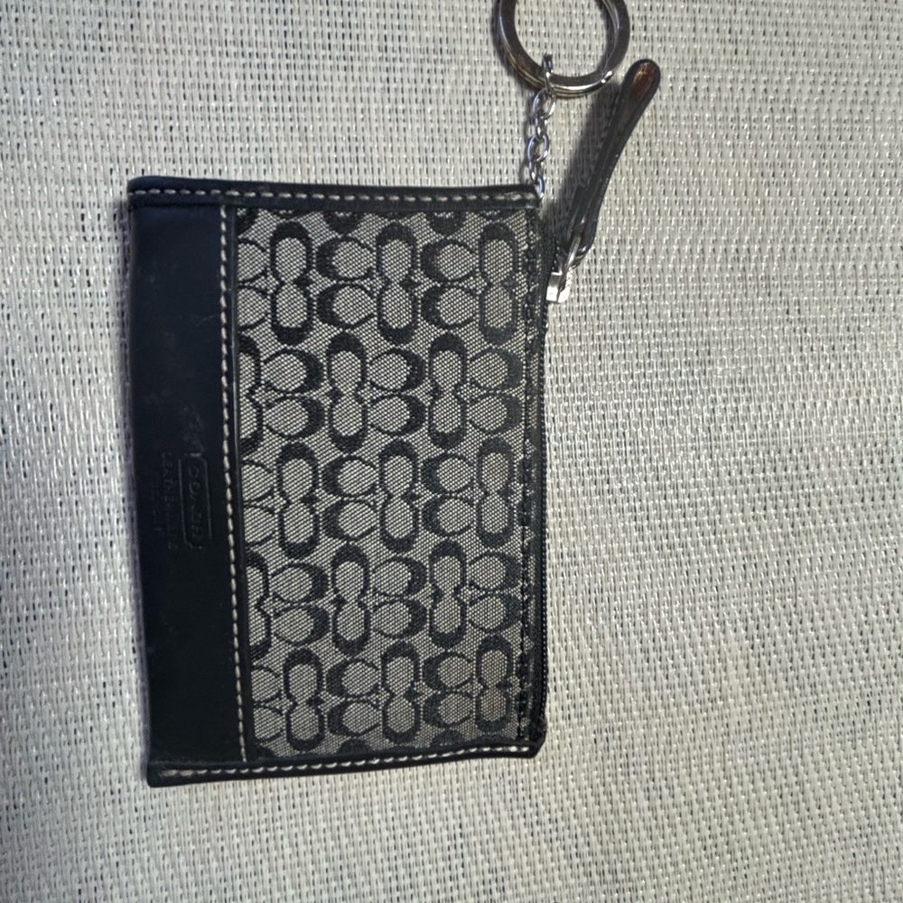 Coach Black and Gray Key & Card Holder